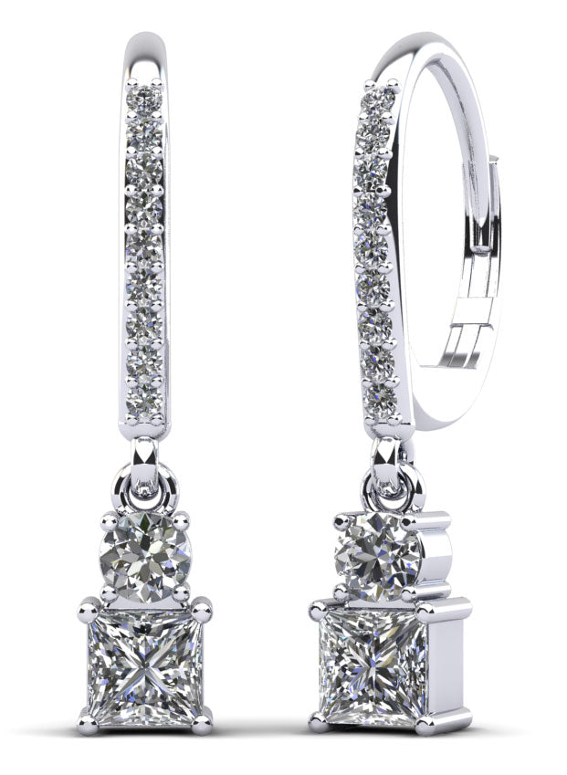 Darling Diamond Drop Earrings Diamond with 0.83 ct.(finished) 1.2mm, 2.7mm, 3.5mm